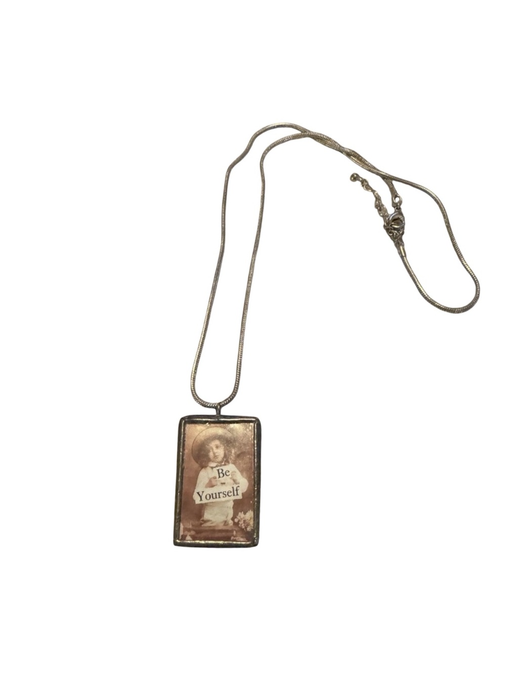 SOLDERED ART CHARM with SILVER CHAIN